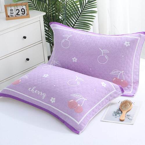 一对装三层纱布枕巾不褪色柔软透气加大枕头巾回礼耐脏防滑加厚