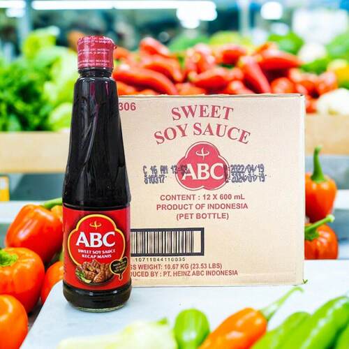 印尼进口ABC甜酱油调味汁600ml*12瓶整箱酿造儿童酱油烹饪调味酱