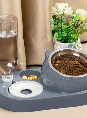 Ceramic Cat Dog Bowl Dish with Wood Stand No Spill Pet Food