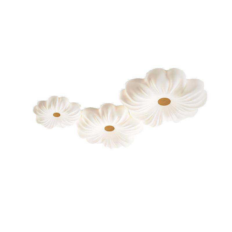 花朵客厅灯吸顶灯奶油风花瓣主卧室灯温馨儿童房餐厅灯具现代简约