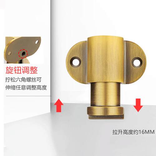 BUFEISON不锈钢可调节地吸免阻打孔升挡门吸强磁隐形门吸降门器防
