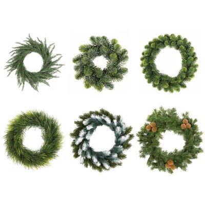 Round Green Christmas Artificial Wreath Christmas Garland Do
