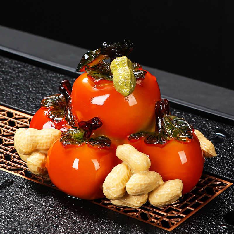 创意变色柿子茶宠摆件可养茶玩功夫茶具配件家居装饰品摆设伴手礼