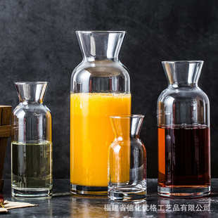 玻璃冷水壶家用饮料水瓶冰橘瓶迷你凉水壶创意醒酒分酒瓶花瓶 原装