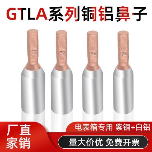 GTLA电表铜铝小黑夹过渡连接鼻针式线 线耳端头10/16/25/35/50/70