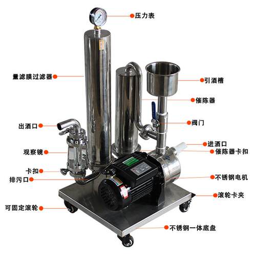 宜仟白酒滤器曲47味过糊浑浊果酒啤酒自动催陈机酒设家备酿厂家直