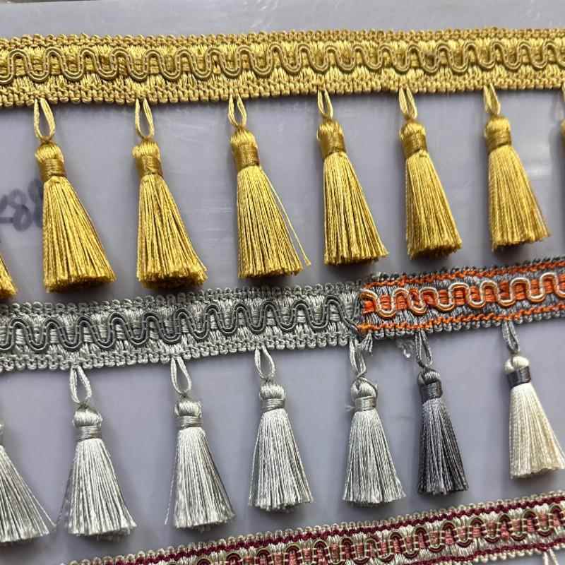 新品多彩婚庆美式窗帘花边吊穗流苏配件辅料装饰编织家居抱枕桌旗