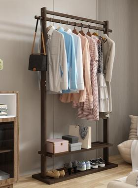 衣厅架落地卧UXB室挂衣架家用实木简约现帽代客收衣服置物纳架可