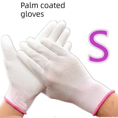 pu涂掌手套尼龙针织浸胶防滑耐油劳保工业白色黑色胶皮耐脏透气