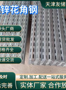 50x5双边带孔热镀锌花角钢40x4国标单边冲孔Q235b三脚架镀锌角钢