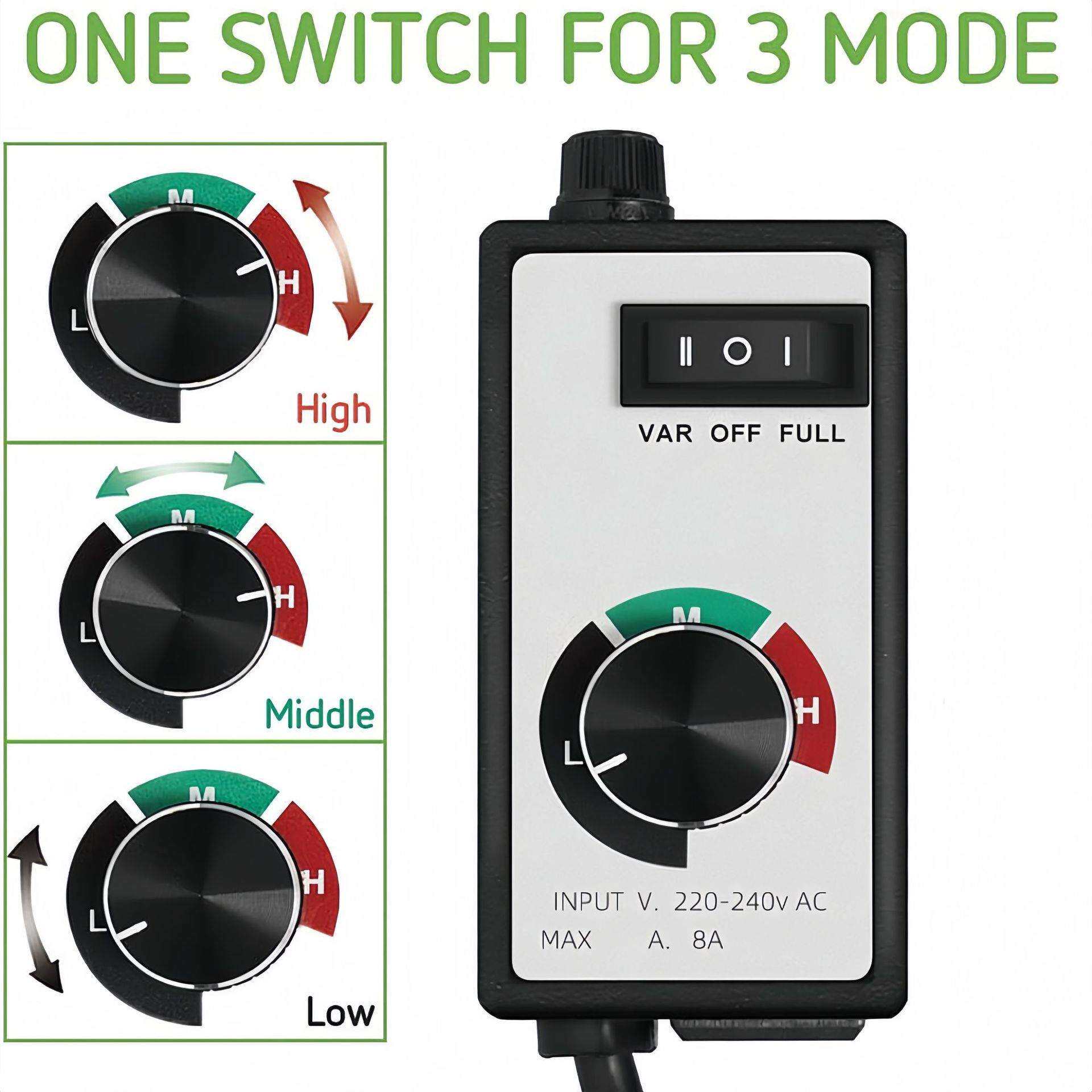 220-240V欧规英规澳规电动工具风机速度控制器无级电子调速器三档