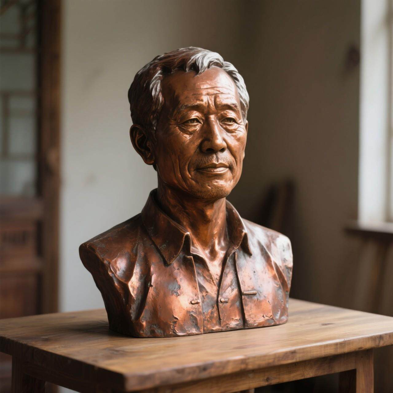 铜雕名人真人半身像为父母塑像黄铜铸造人物雕像红铜色铜人物雕像