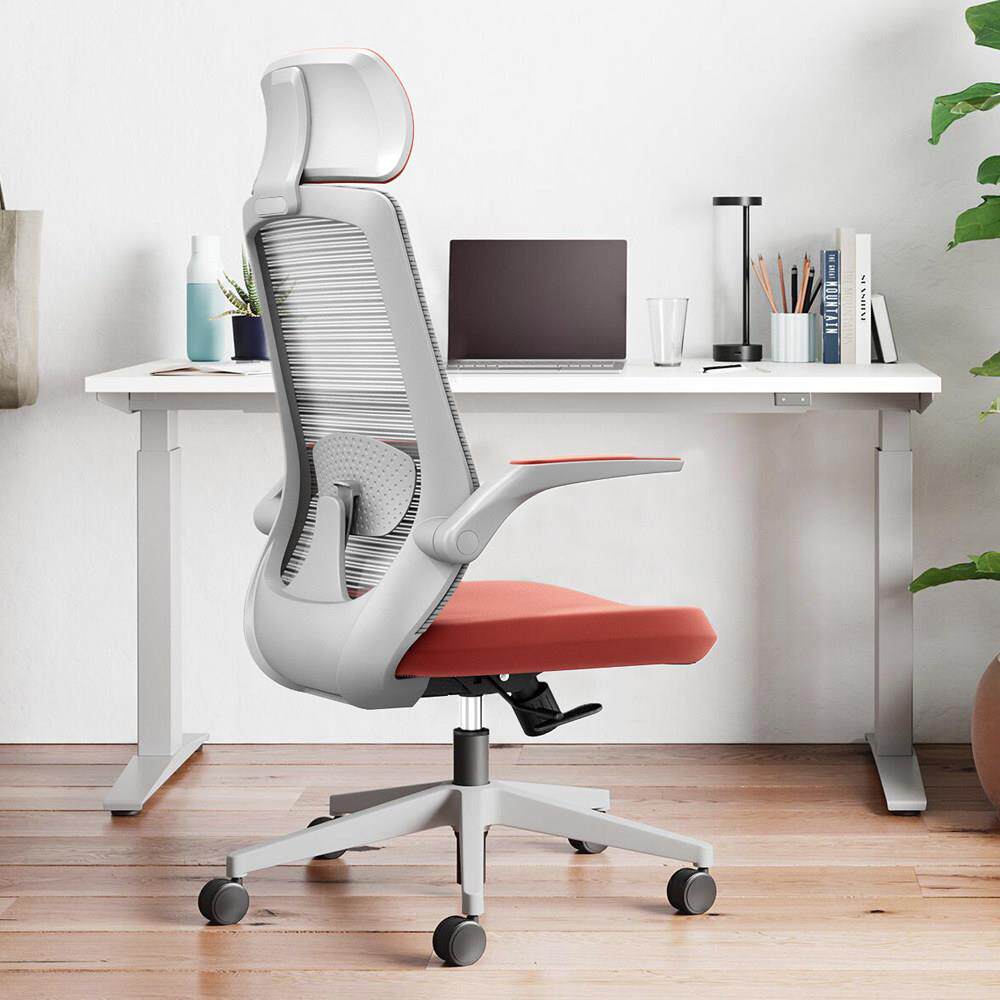 网布电脑椅家用学习书桌椅舒适久坐办公会议椅可躺高靠背升降转椅