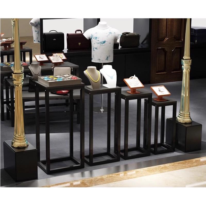 服装店高低流水台中岛架货架组合橱窗模特展示架小展示台铁艺落地