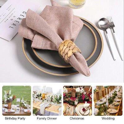 6pcs/set Napkin Decorative Bukle Handmade Round Woven Table