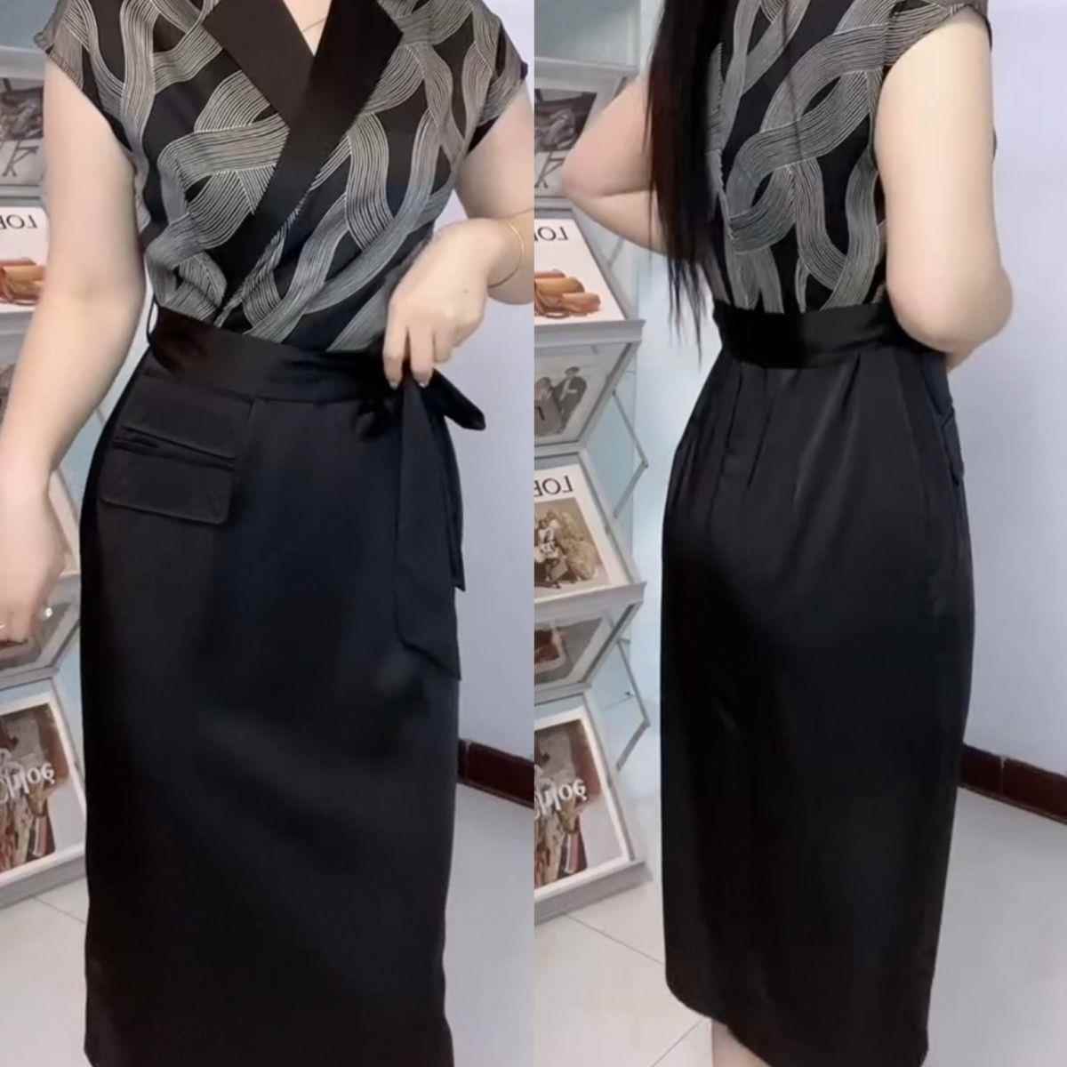 网红爆款时尚连衣裙女2025夏季新款高级感假两件拼接气质连衣裙