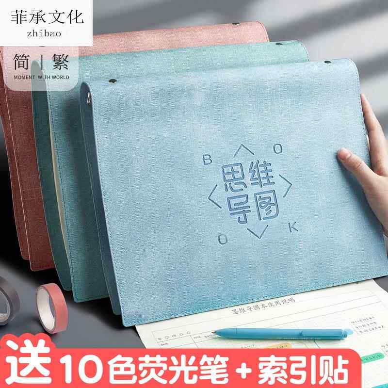 思维导图笔记本子a4软皮康奈尔本子大学生网格本纸专用小学生记做