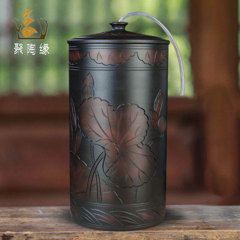 储水桶陶瓷水缸老式家用纯净水桶蓄水养水大容量茶道泡茶抽水款D&
