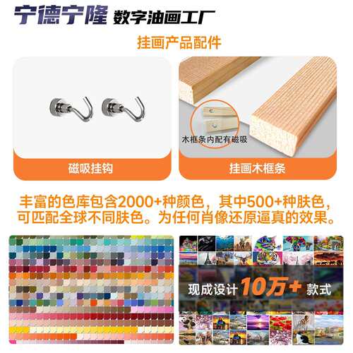 喜庆圣诞画 二联MINI对联挂画数字油画 源头工厂