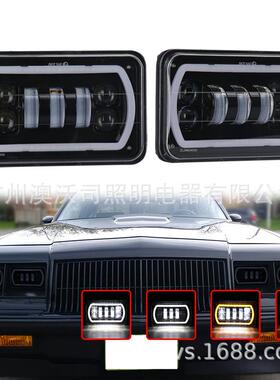 现货4X6方灯越野卡货车改装天使眼LED大灯加支架工作灯