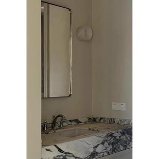 方形不锈钢边框浴室镜子洗手间卫生间镜厕所卫浴镜挂墙镜定制尺寸