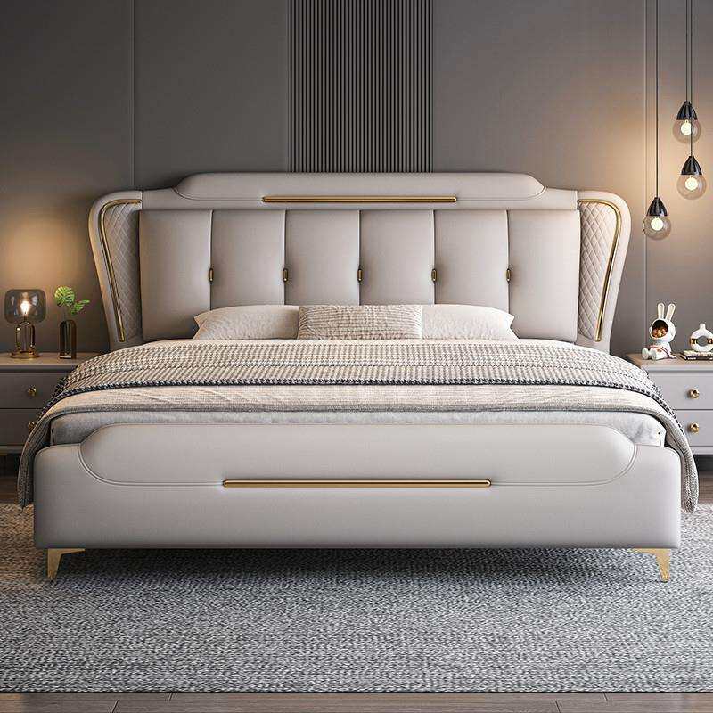 意式轻奢真皮床现代简约主卧大床2026年新款结婚床高端储物双人
