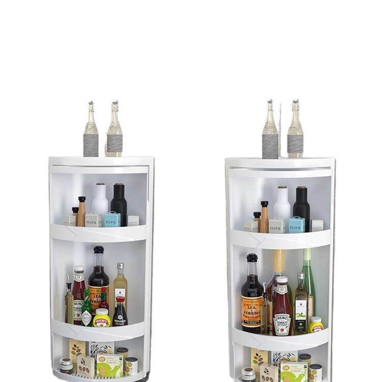 厨房旋转置物架台面壁挂三角转角柜调料调味品收纳架密封防尘架子