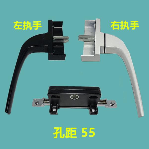 老款铝合金门窗传动执手/锁盒002旧式多点锁耐用经典款孔距55把手图片