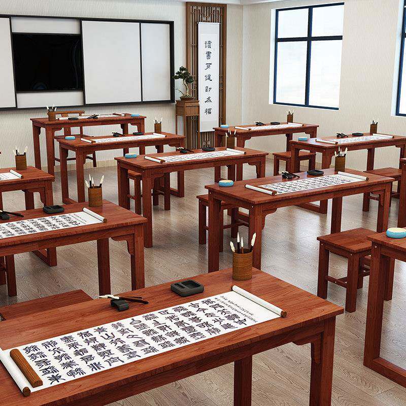 需定制实木国学桌彷古书法桌书画 画桌中式围棋古筝茶艺桌辅导班