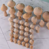 蘑菇 胚家居蘑菇 木制景观工艺品学前微 木质白 diy创意教具套装