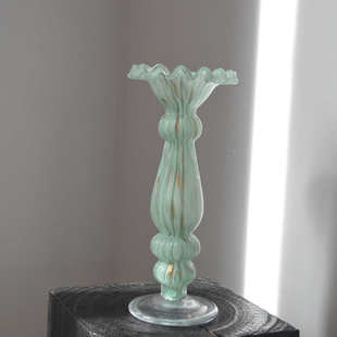 桌面装饰器轻玻璃欣感中古家居花高级小号可烛台奢花瓶摆件欧式