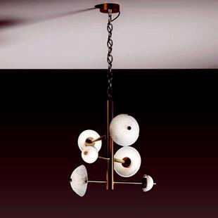 简约天然云石小吊灯餐厅客厅楼梯间个性 样板间创意灯具 设计师中式