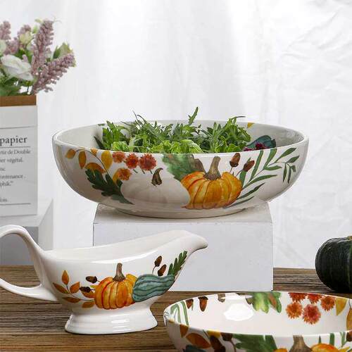 Guest American Style High Foot Bowl Round Fruit Salad Bowl P