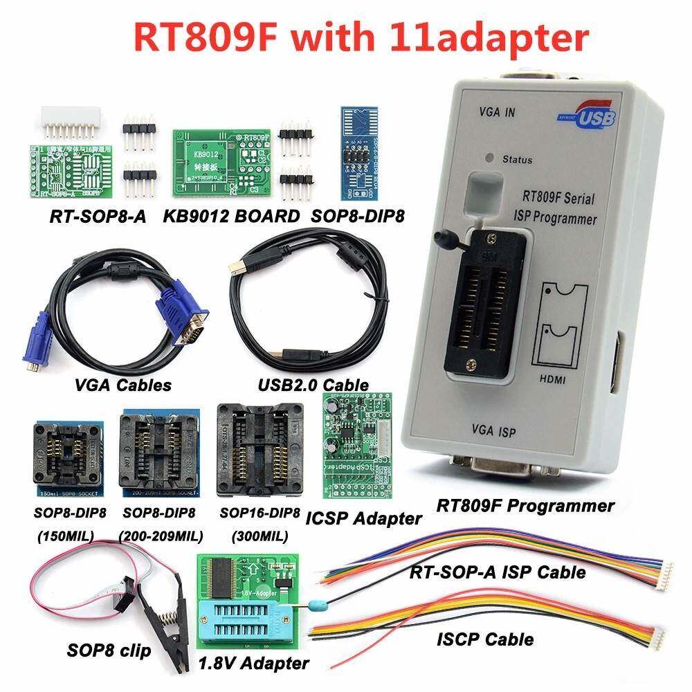 RT809F主板液晶高速USB编程器BIOS烧录器 智能读写程序 11件套