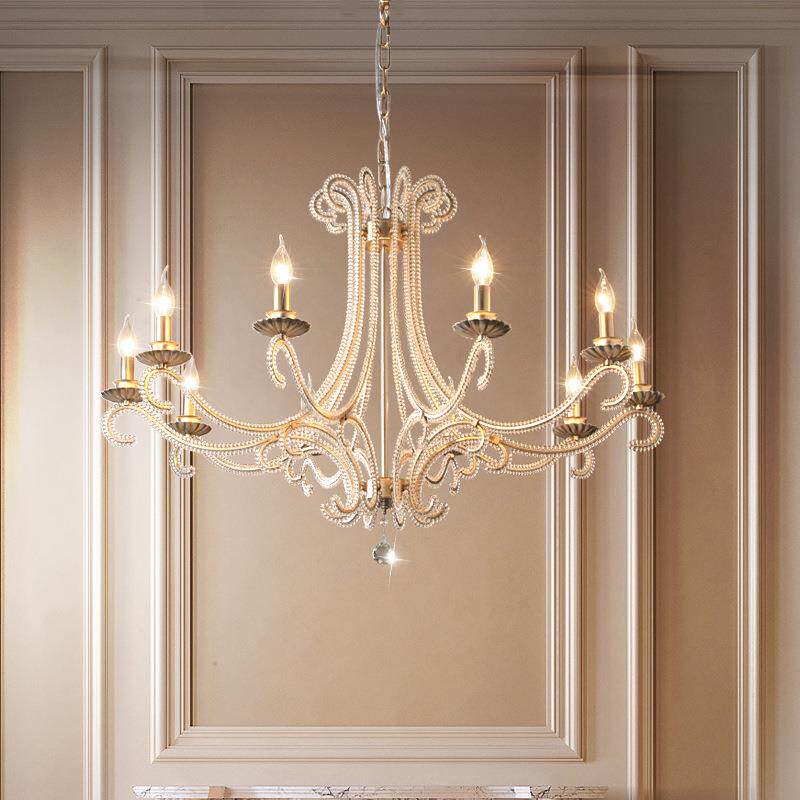 别墅客厅大吊灯美式复古楼梯间灯loft复式楼挑空大气轻奢水晶吊灯