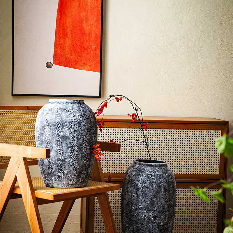 镁泥落地大花盆客厅插花侘寂风陶罐干花复古新中式民宿家居装饰,鲜花速递/花卉仿真/绿植园艺,花盆,淘宝优惠券,粉丝福利购,淘宝优惠卷