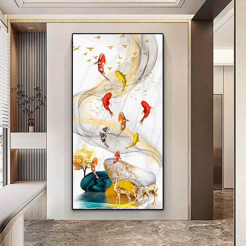 采购产品入口门，客厅，入口大厅画，正门挂画，走廊，壁画，寓意