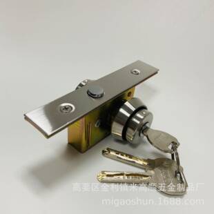 供应301D圆头不锈钢大门中间锁有框玻璃门地锁平头锁