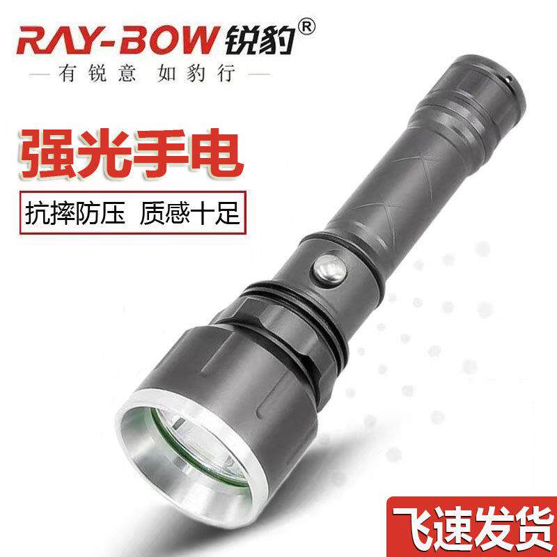 锐豹RB-392强光手电筒LED高亮远射可充电户外家用夜骑巡逻防水钓
