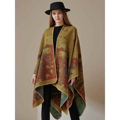 Ladies cape shawl women 四季保暖女士旅行披肩女开衫外搭空调衫