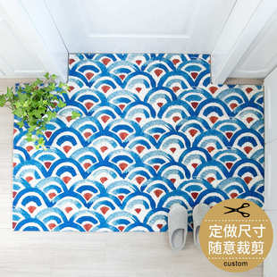 门口垫子地垫家用入户门地毯门垫进门脚垫可裁剪丝圈防滑垫 日式