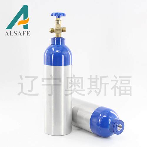 【】厂家L耐腐蚀便携铝合金无磁性O2氧气瓶配QF-2阀门