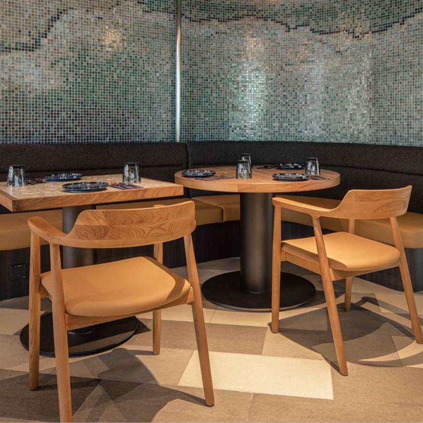 茶餐厅实木桌椅融合料理店餐厅桌椅咖啡厅连锁餐厅餐饮商用桌椅