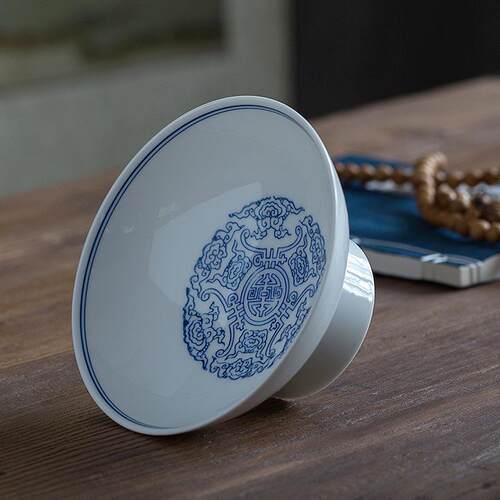 手绘青花赏茶碗陶瓷深果盘茶盘水果坚果盘茶水盘壶承多功能点心盘