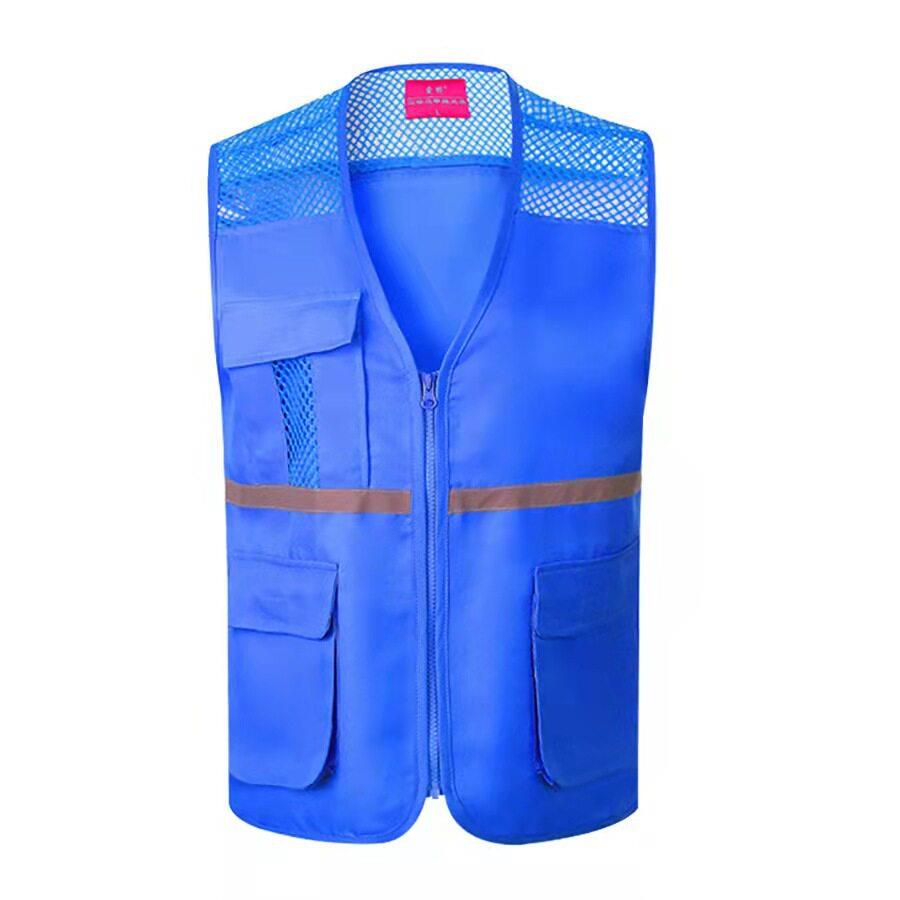 三口袋网布反光条纹背心团体服广告义工背心服透气外套Q001