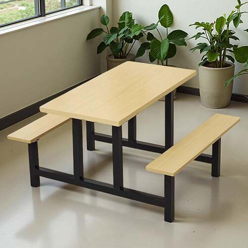 公司员工食堂不锈钢餐桌椅学校现代简约连体桌工地工厂餐厅饭桌
