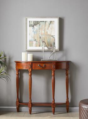 3Y美式全半圆玄关桌走廊式简约玄关台欧门KIU厅实隔断靠墙玄木关