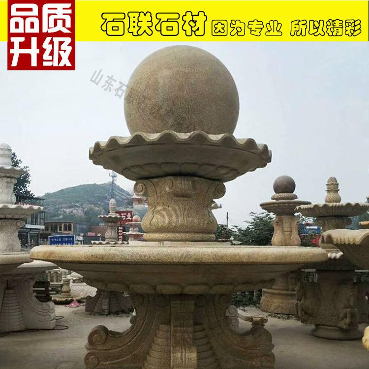 小型喷泉石雕 安装花园别墅小区摆放流水景观水钵双层小喷泉