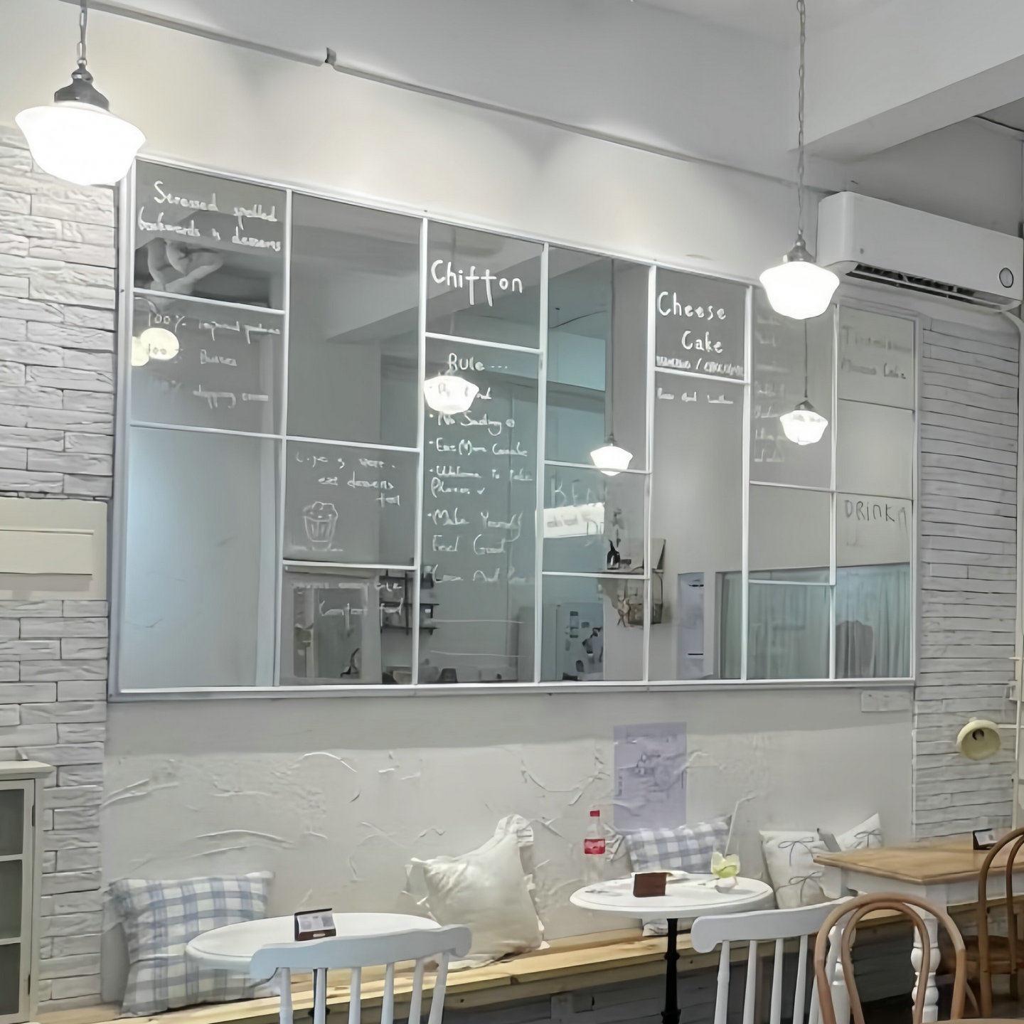 韩系网红涂鸦镜子咖啡餐厅奶茶甜品店墙面装饰打卡拍照氛围壁挂镜