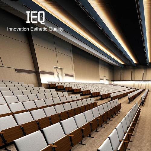 IEQ极简礼堂椅排椅带写字板报告厅座椅会议室椅子固定脚剧院椅